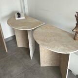 Travertine bedside table