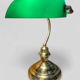 Notary and banker's lamp in green opaline