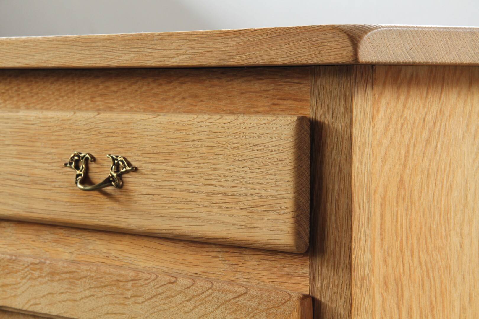 Vintage 1970s Danish Oak Low Cabinet / Sideboard, Henning Kjærnulf style