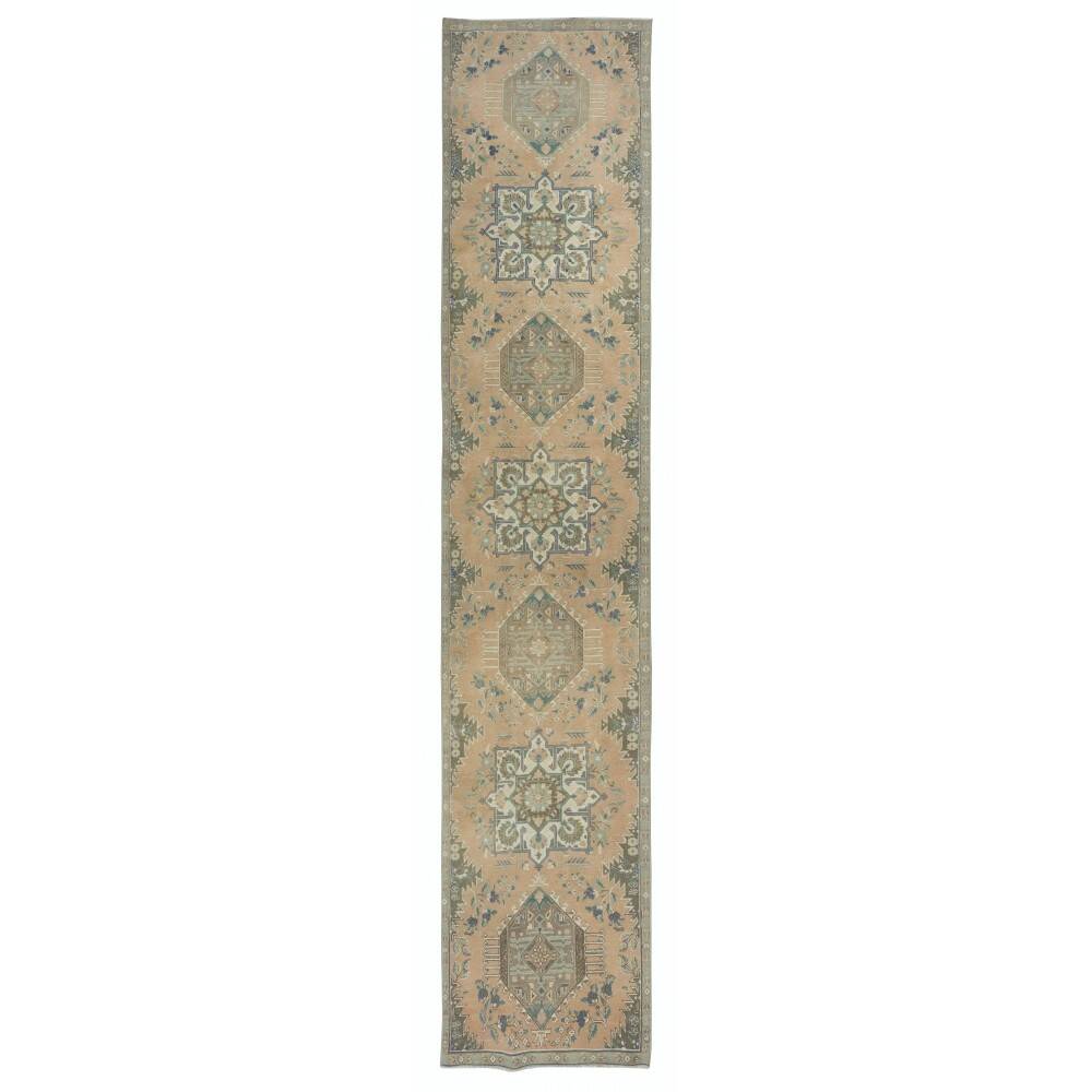 Vintage Runner Rug for Kitchen. Handmade Hallway Rug. Narrow Stair Rug. Corridor Rug. 100% Wool