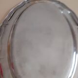 Oval silver metal dish. With initials.