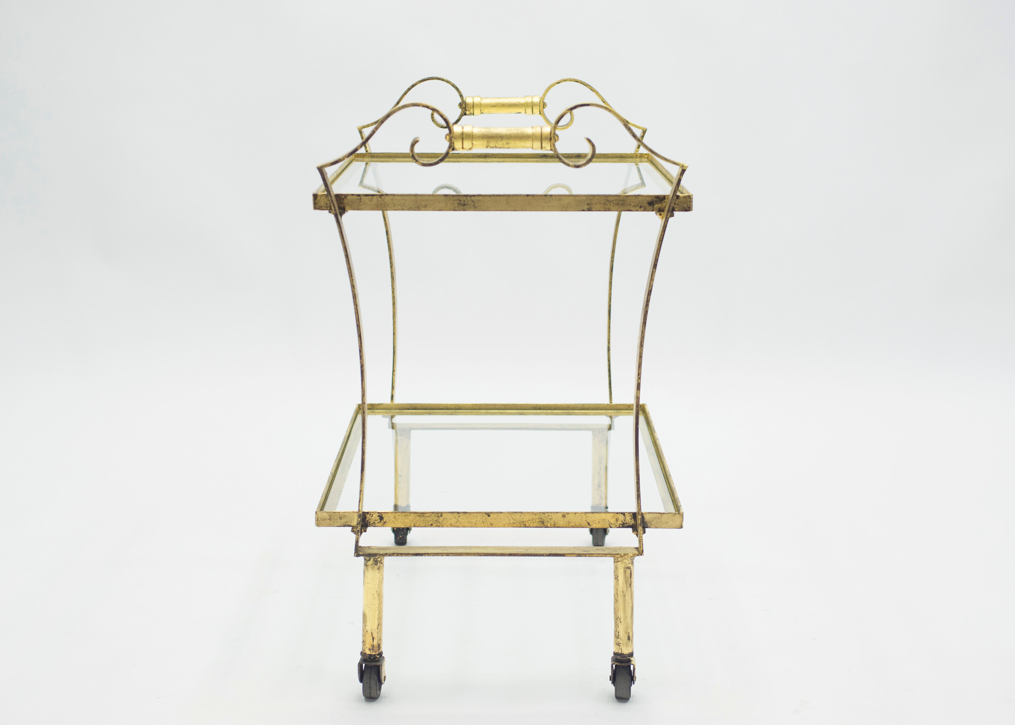 Wheeled service gilded iron glass Ramsay 1940