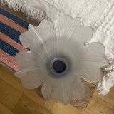 Vintage frosted glass tulip vase