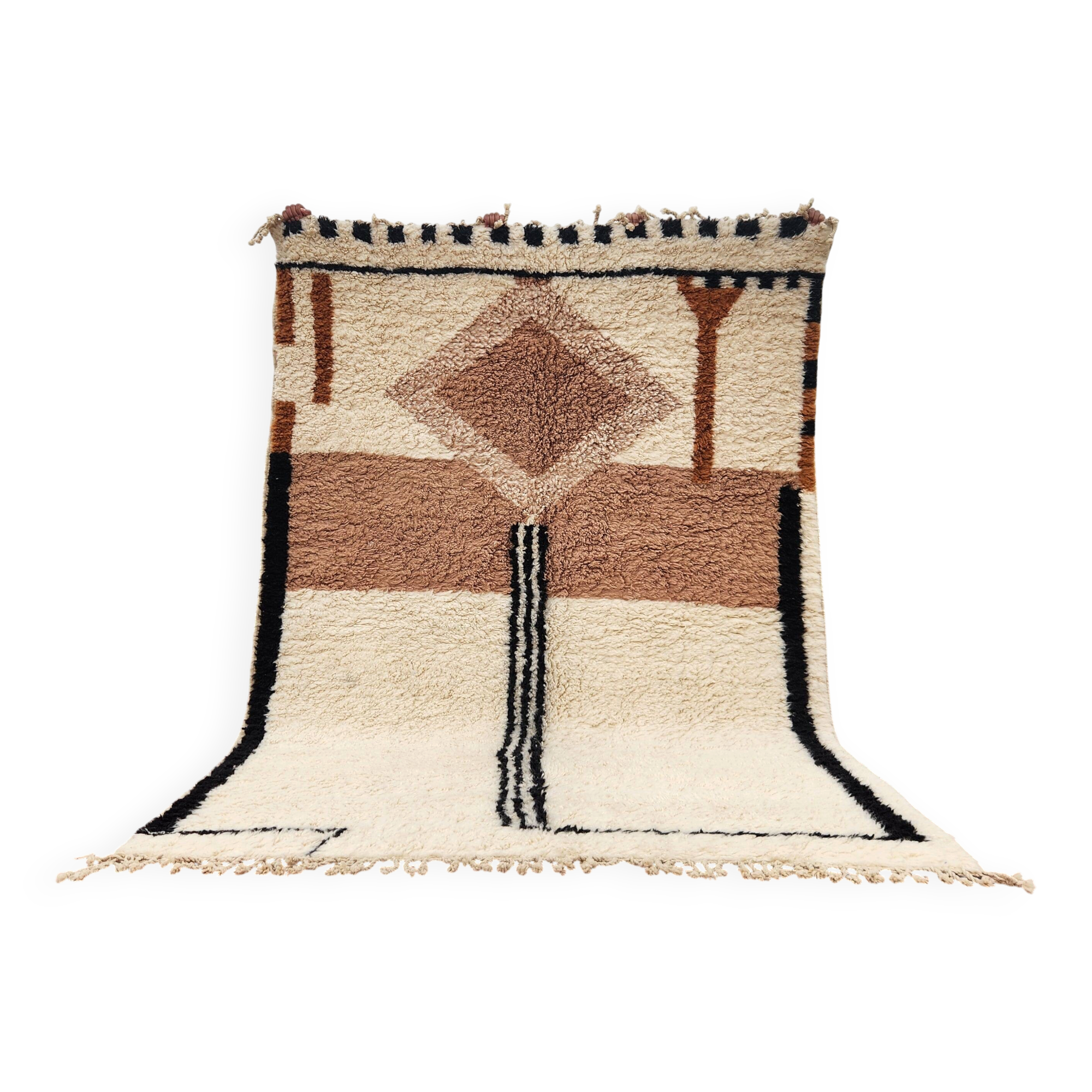 Large Beni Ouarain rug 300x206 cm – Thick wool – Geometric patterns