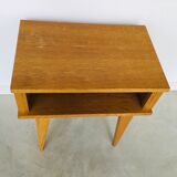 Vintage light wood and rattan bedside - 1960