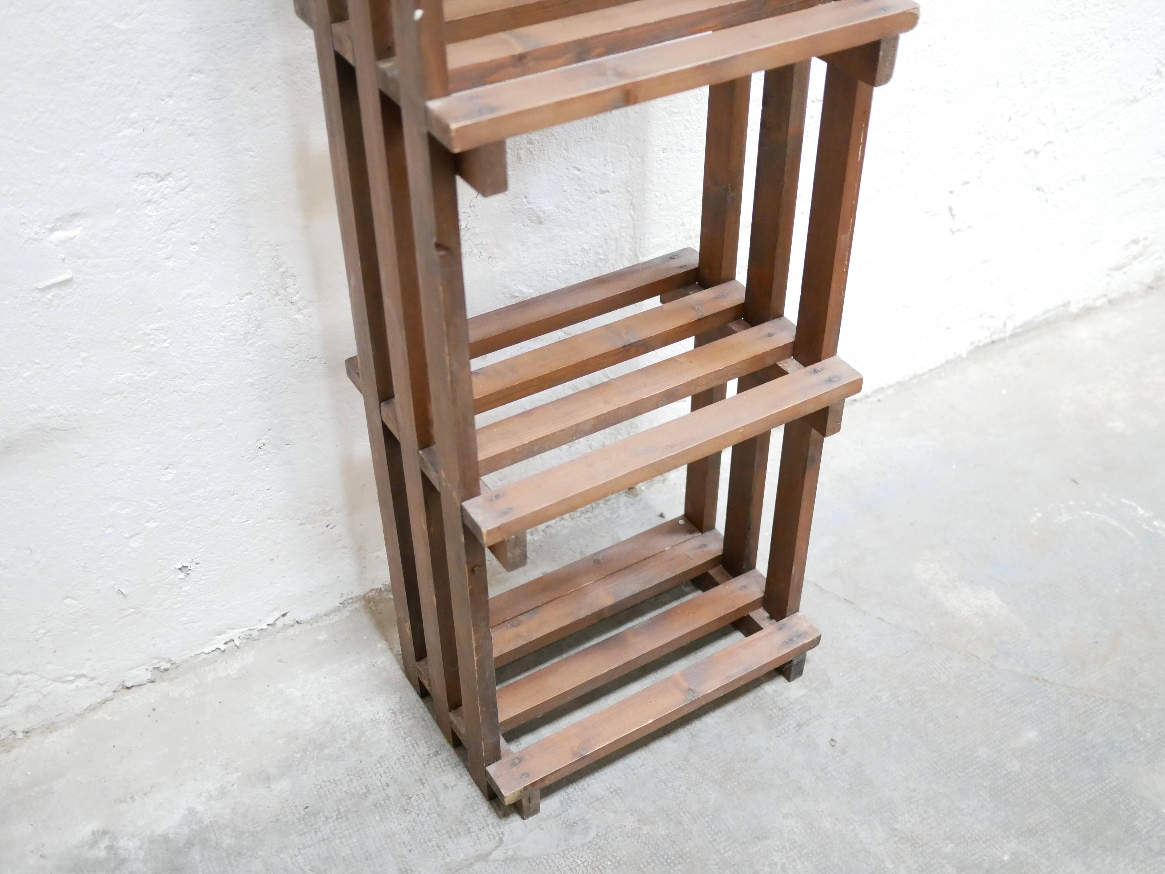 Vintage wooden column bookcase shelf