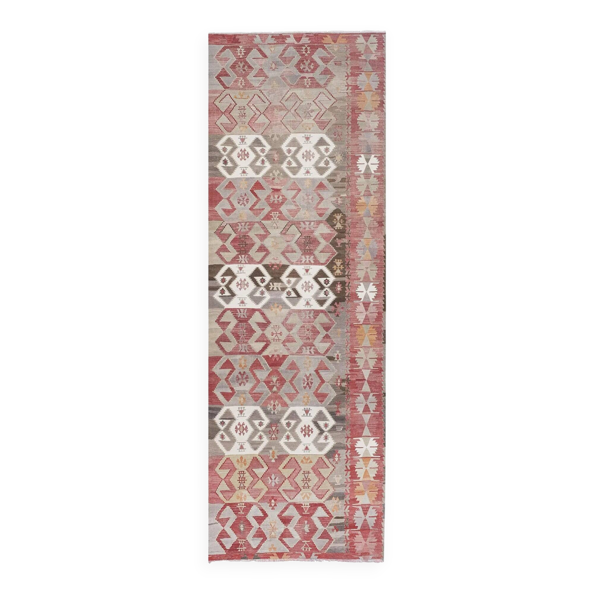 Vintage Turkish hallway rug 142x410 cm