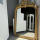Large gilded mirror with acanthus leaf pediment H150 L98