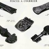 Pince à courrier en bronze patiné « fibule mérovingienne n° 221 » max le verrier