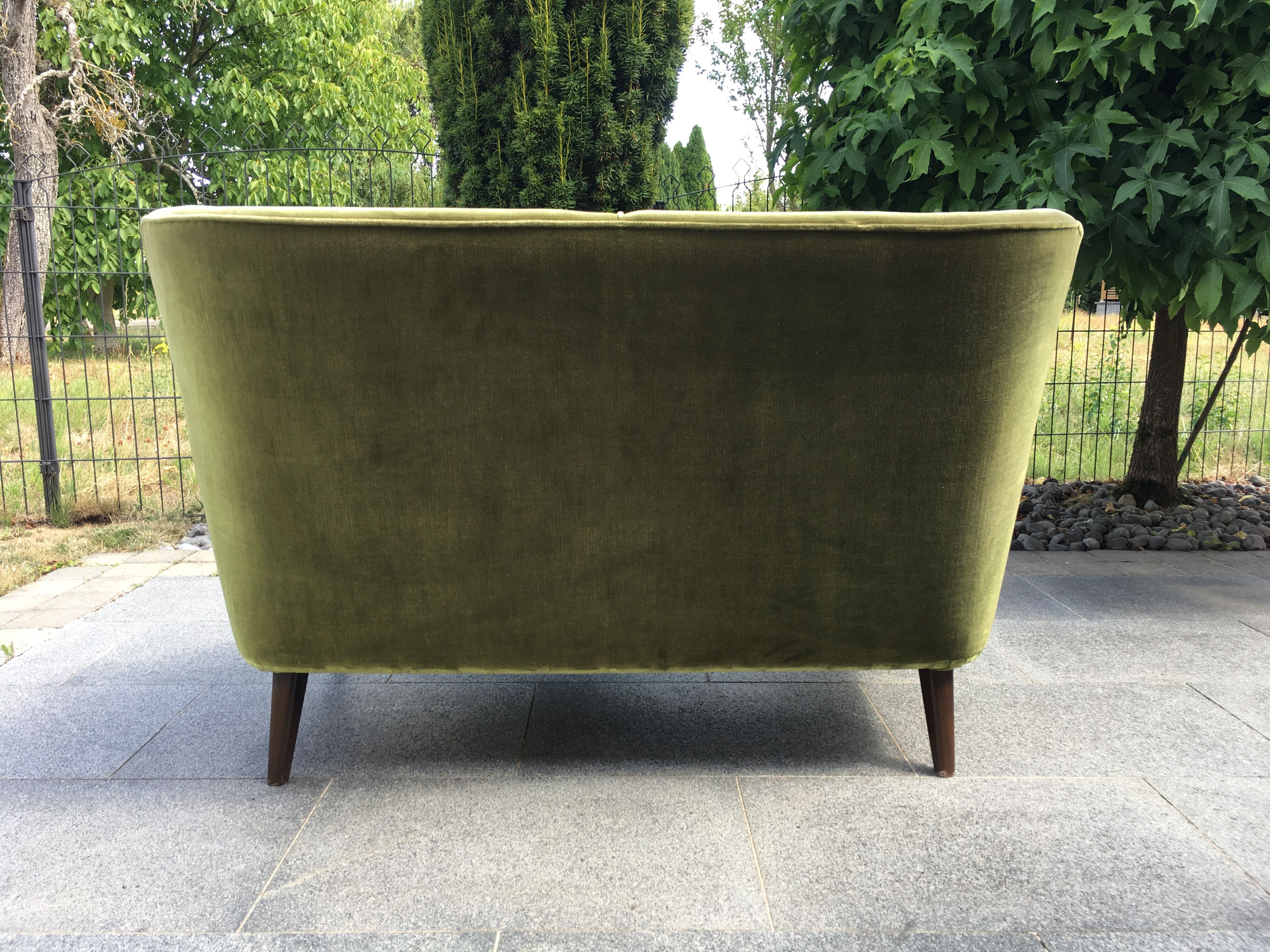 sofa 2 places organic velvet 60s