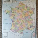Old Rossignol Scolaire poster: La France - Départements et Population.