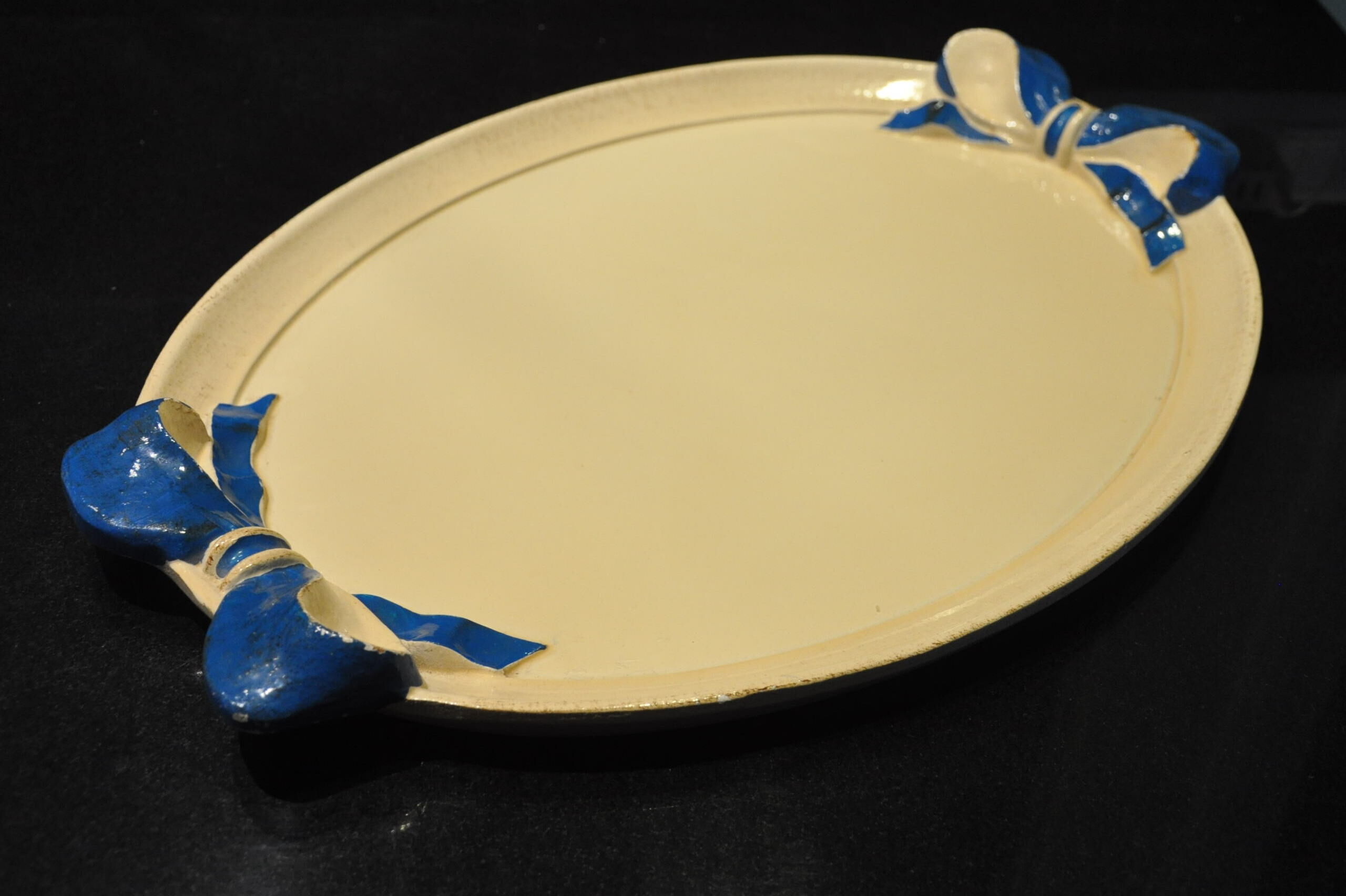 Vintage roundwood serving tray Italy