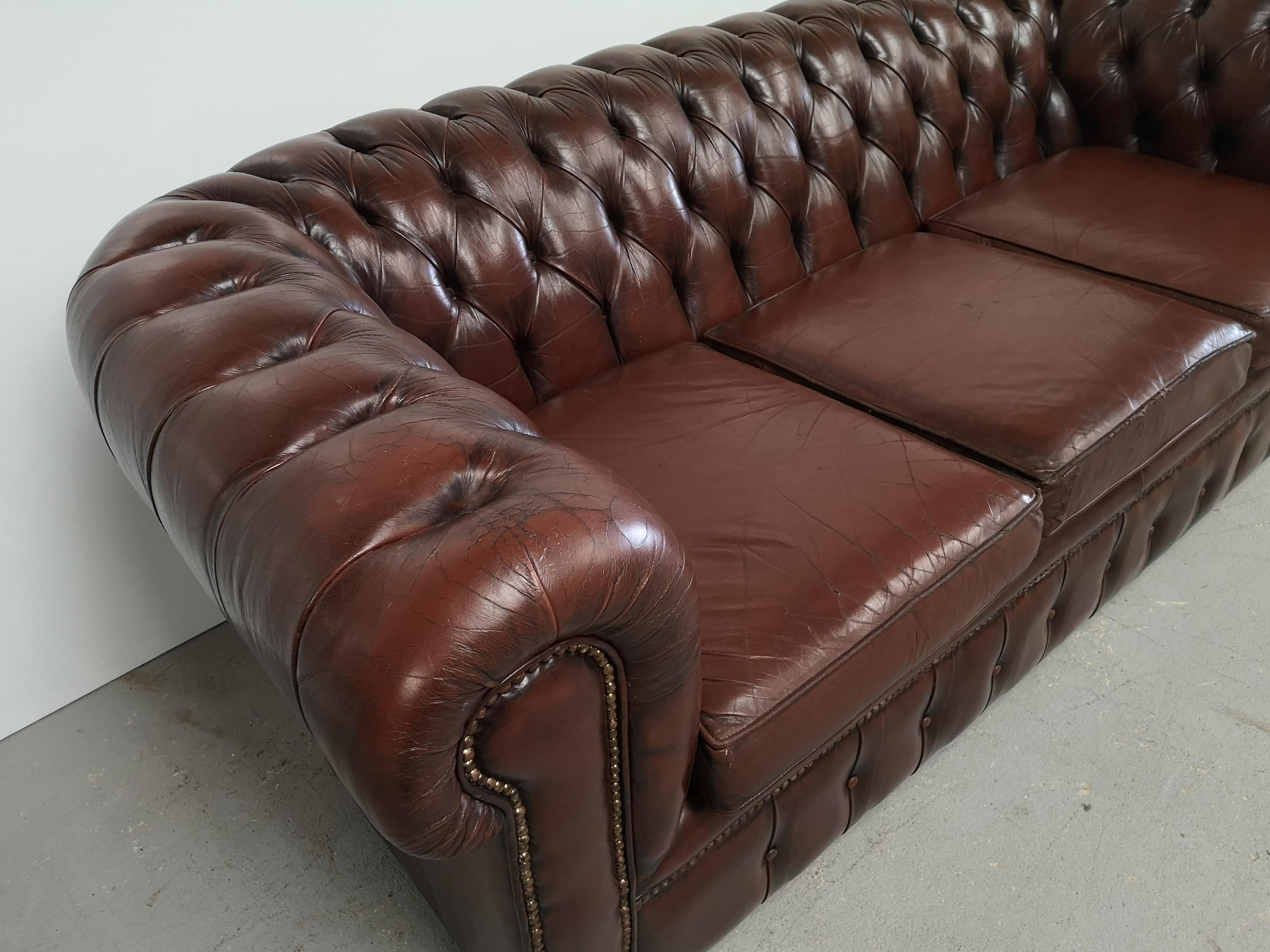Leather chesterfield sofa