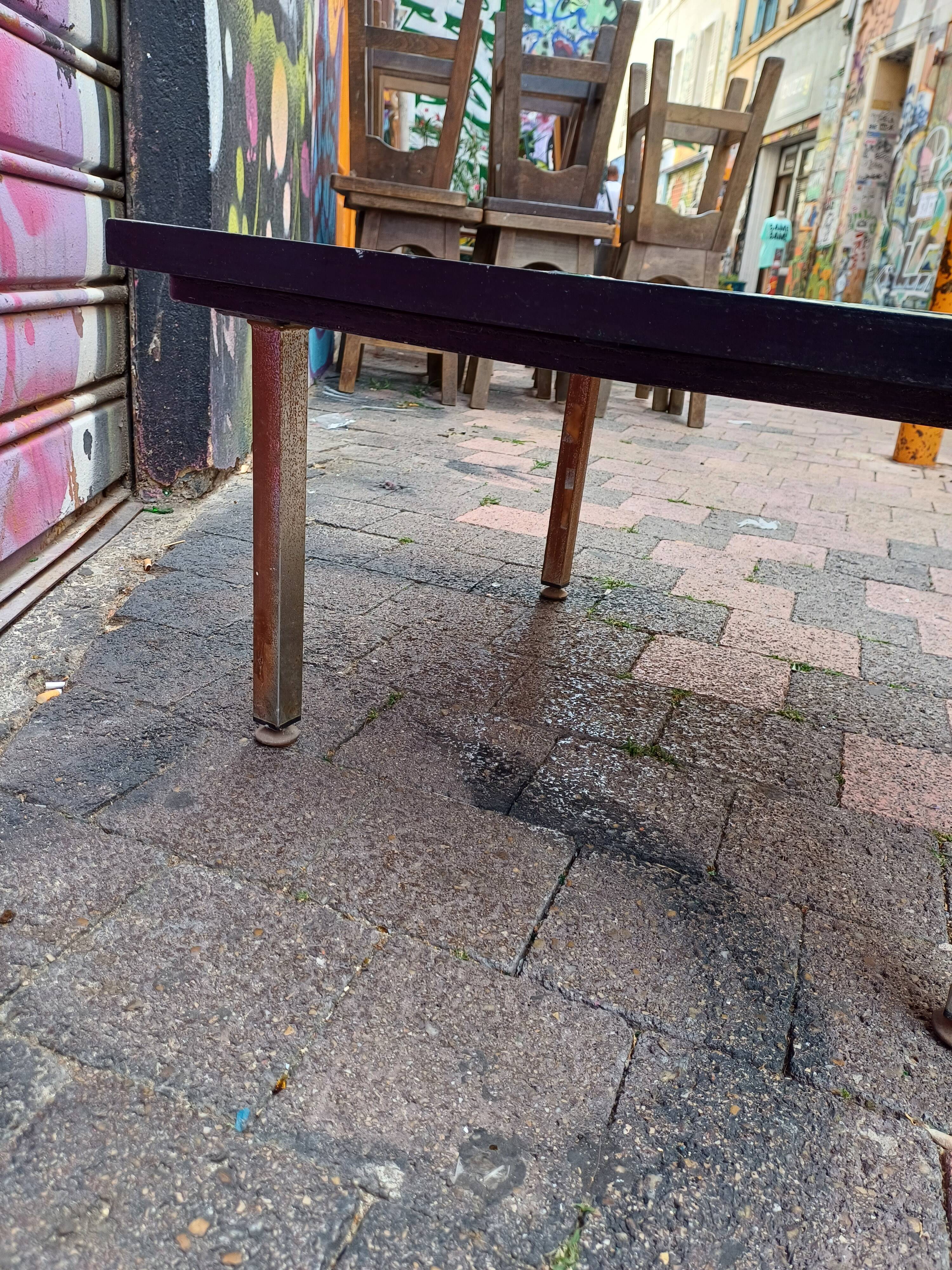 Vallauris style ceramic square coffee table