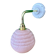 Vintage pink Clichy glass globe wall light.