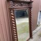 Renaissance style castle hunting mirror Louis XIII carved oak 1880
