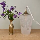 Vintage frosted glass globe pendant light