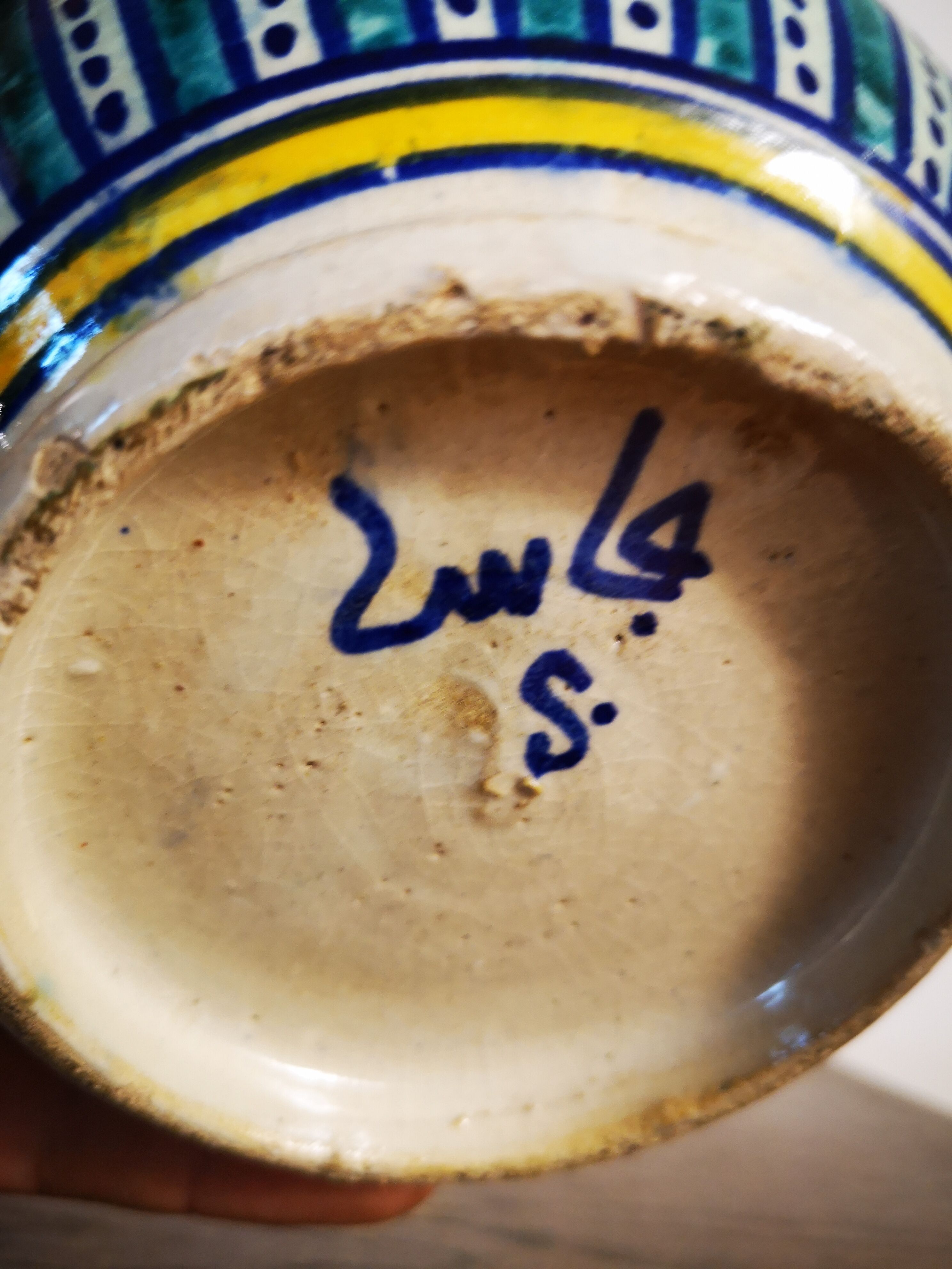 Candy pot ceramic hand painted