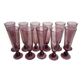 11 bubble-blown glasses Verrerie du Marais Riom