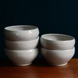 5 stoneware bowls Digoin Sarreguemines grespots