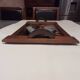 Painted wooden tray. Art Deco, signed Dope