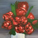 Red bouquet table