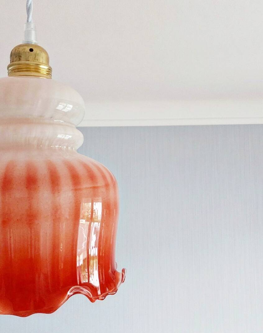 Vintage opaline pendant light