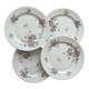4 porcelain dessert plates with floral decoration by Bernardaud Limoges