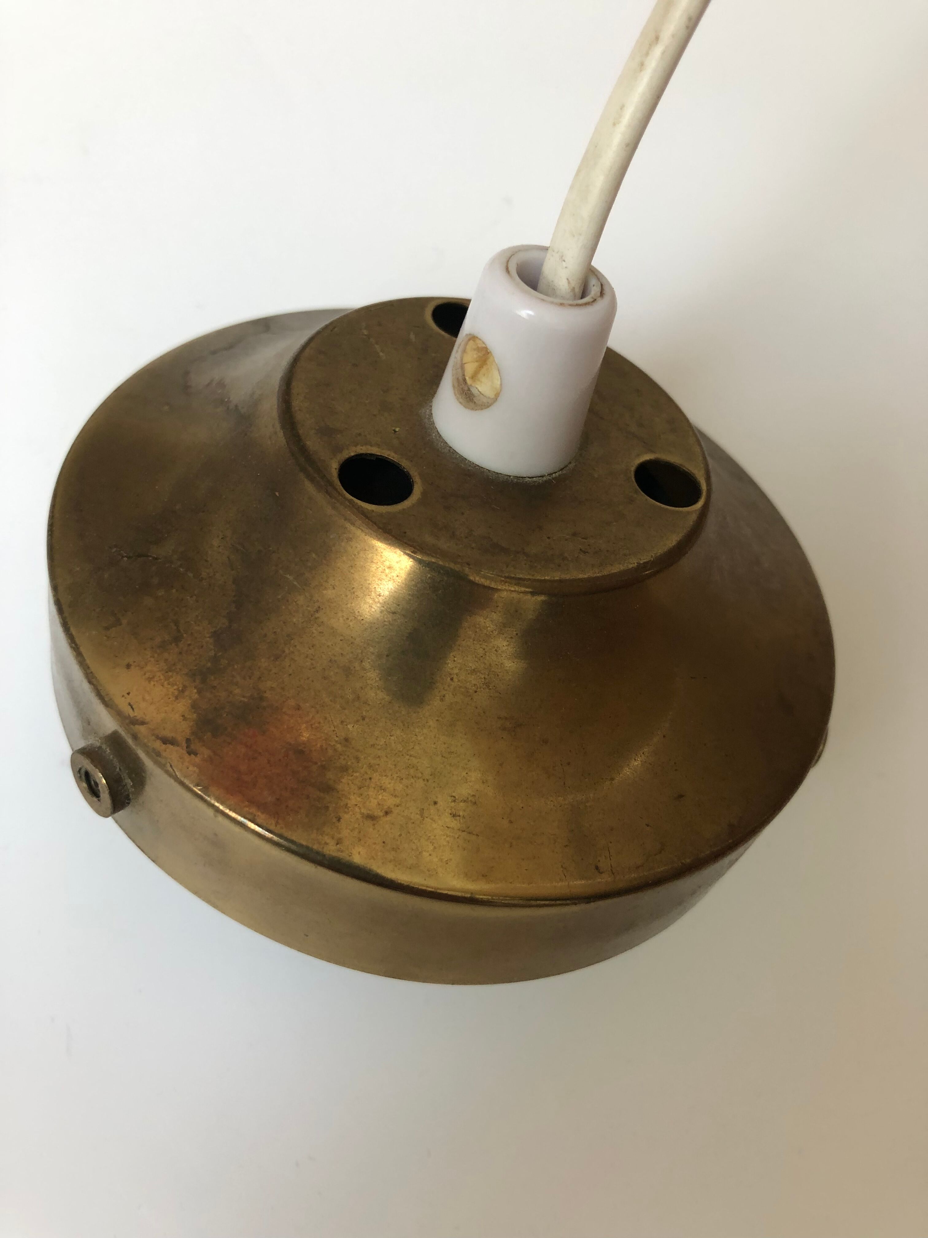 Danish opal glass pendant lamp Holmegarard / Space Age