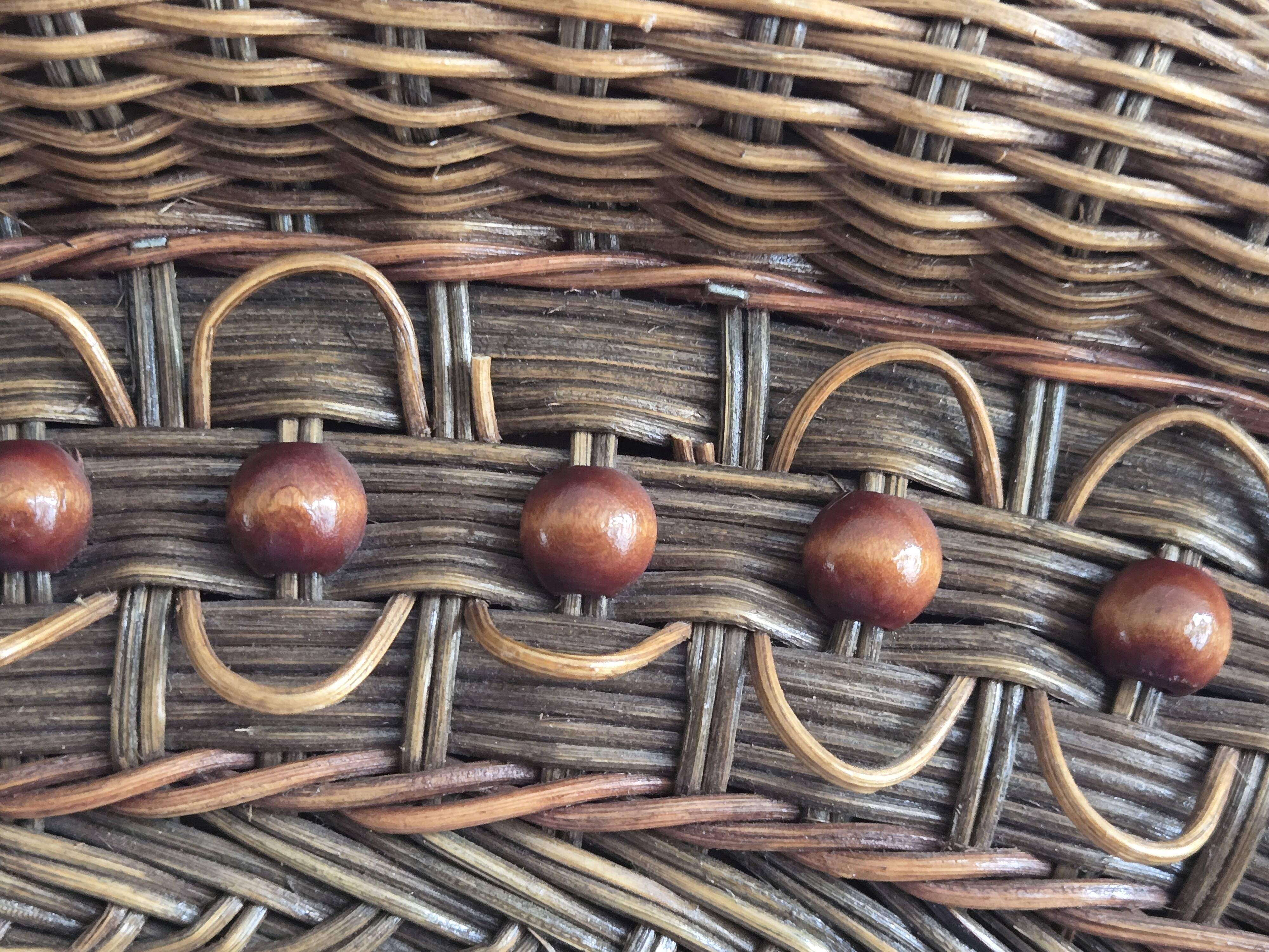 Vintage rattan mirror 1960