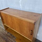 Vintage Roger Landault sideboard in light wood with 2 sliding doors
