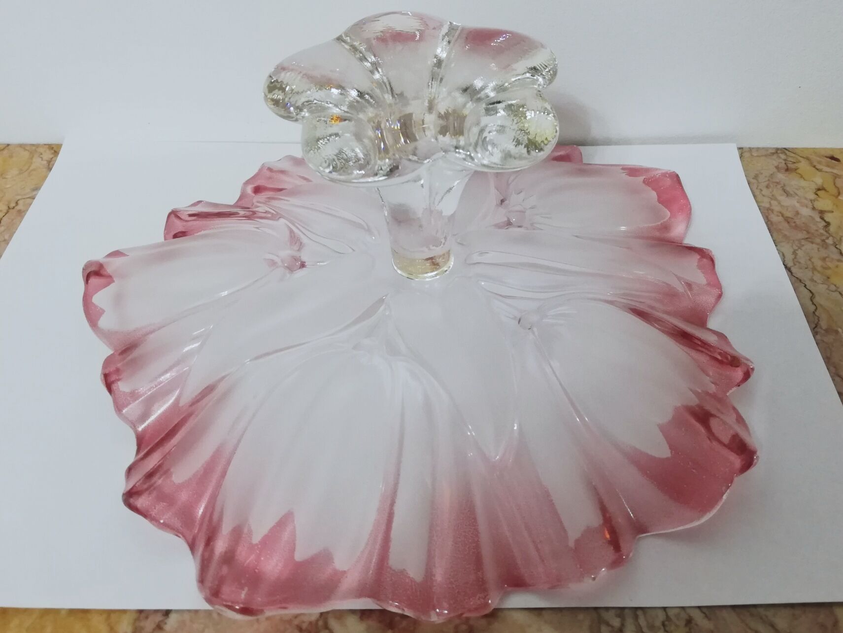 Mikasa frosty crystal standing dessert dish