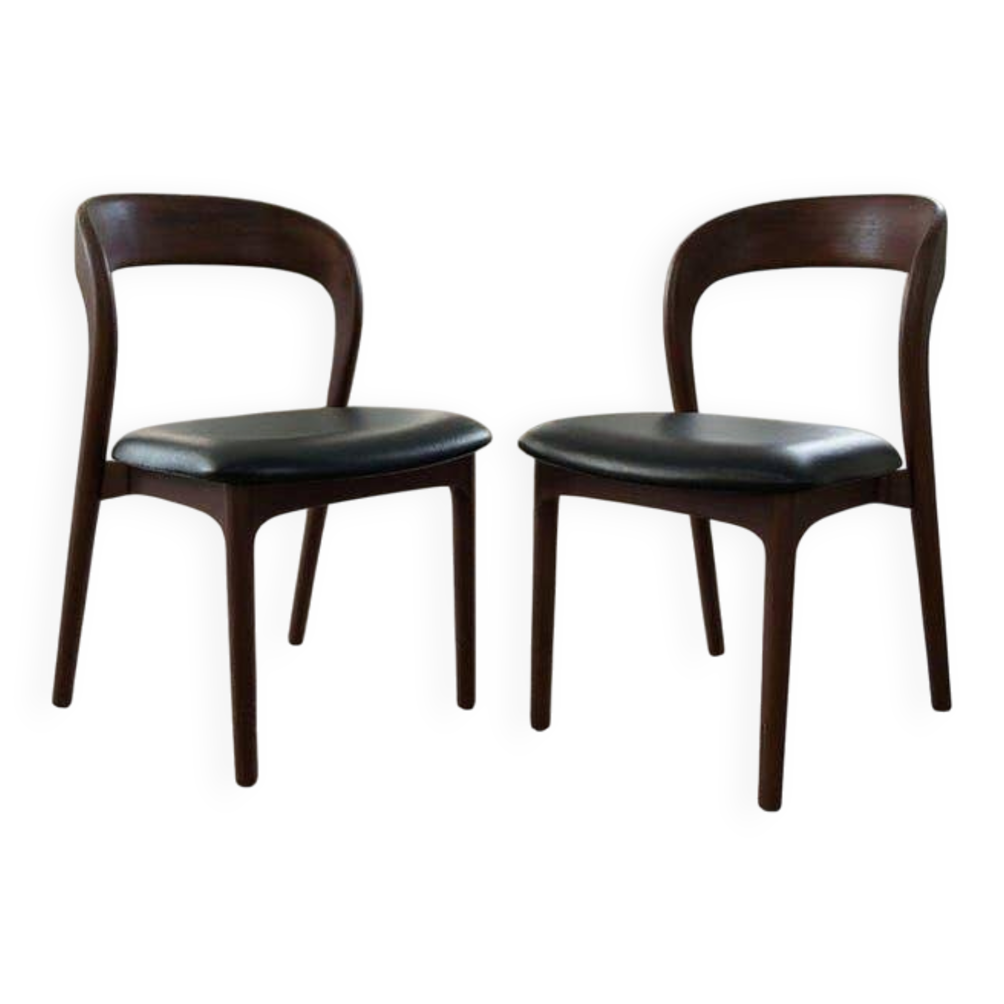 Set of 2 solid wood chairs in wabi-sabi style.