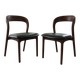 Set of 2 solid wood chairs in wabi-sabi style.