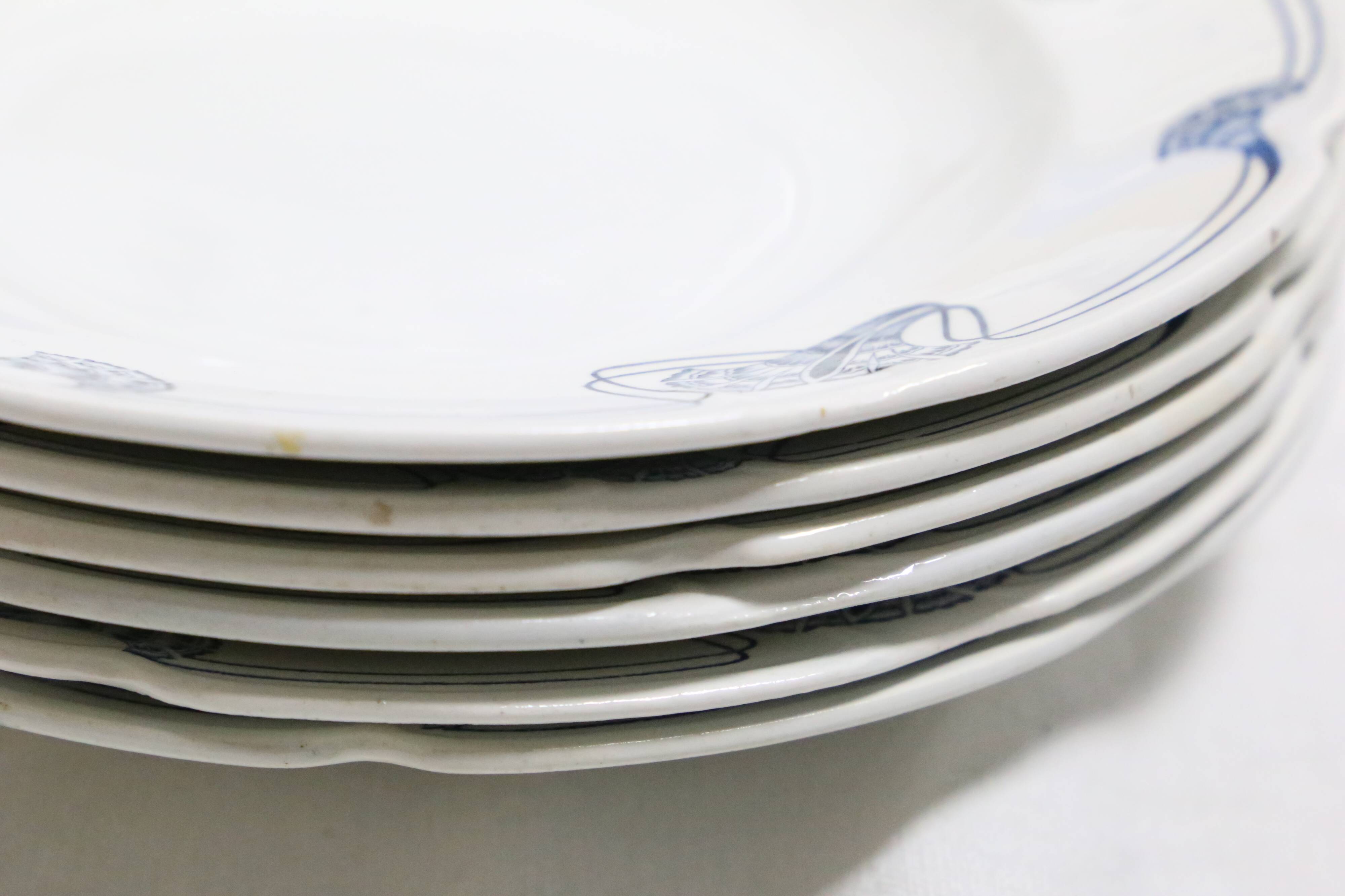 Deep plates x6, Onnaing, Algéciras model, Granite, 19th century