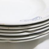 Assiettes creuses x6, Onnaing, modèle Algéciras, Granit, XIXème