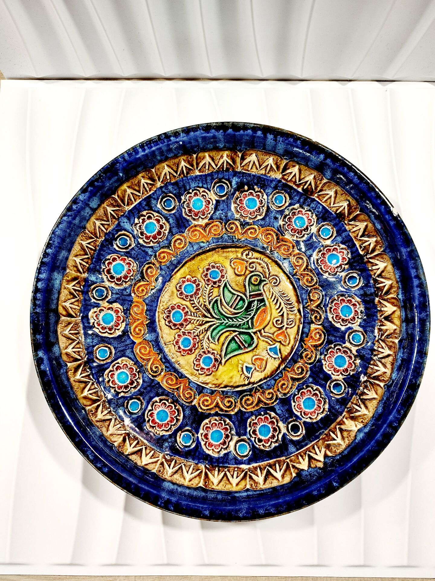 Jean-Claude Taburet plate "Atelier du Steir": raw art in colours (1960s)