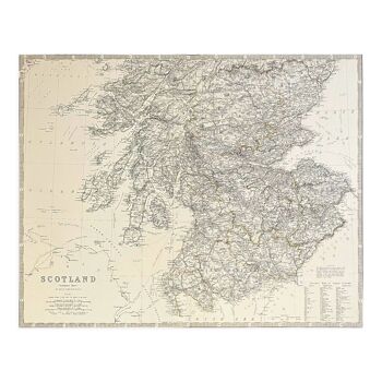 Map of Southern Scotland c1869 Keith Johnston Royal Atlas Hand coloured map