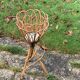 Vintage rattan and wicker plant holder