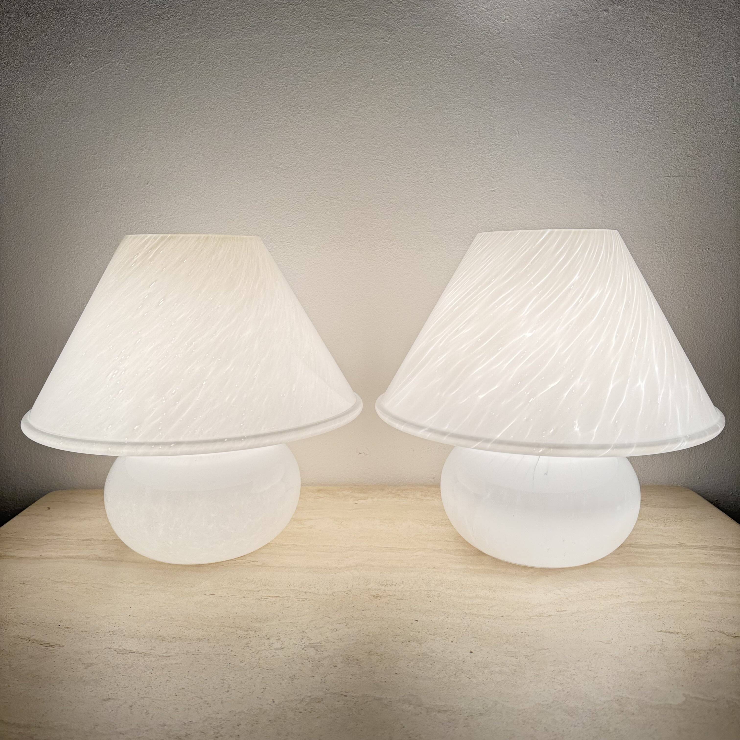 Limburg Glashütte glass table lamp mushroom , 1970’s