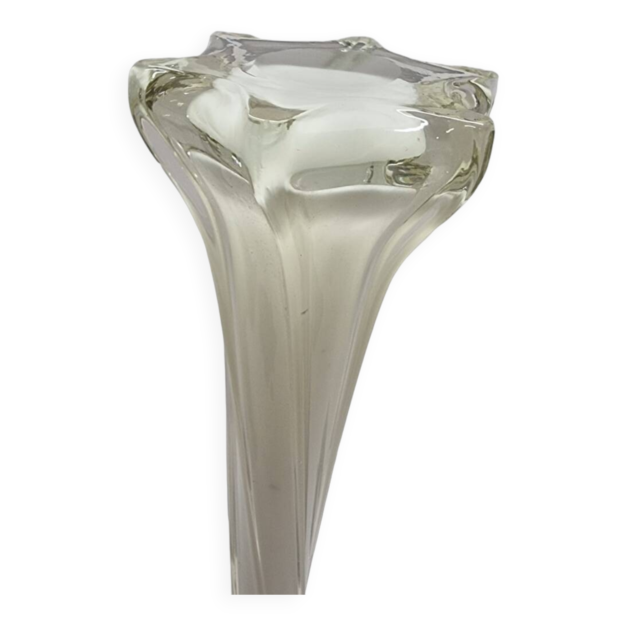 Vintage Twisted Opaline Vase, 1970s
