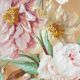 Vintage painting bouquet of peonies with butterflies 1890