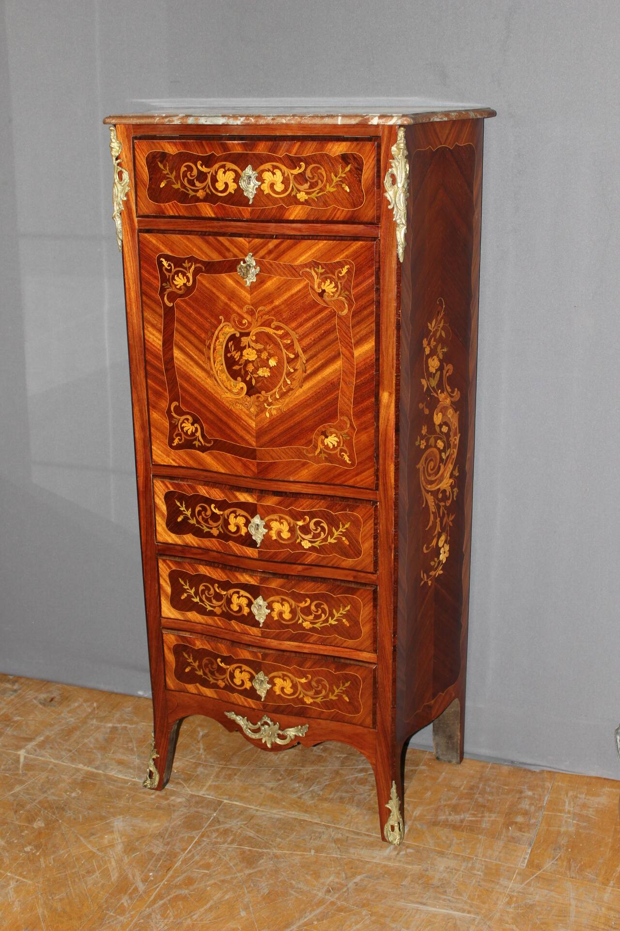 Louis XV style secretary stamped A. Monin, late 19th century