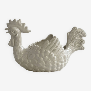 Pottery ceramic rooster - dish.