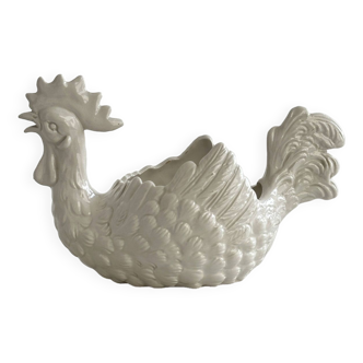 Pottery ceramic rooster - dish.