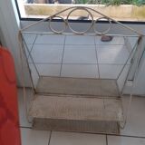 Openwork iron shelf with 2 shelves and mirror