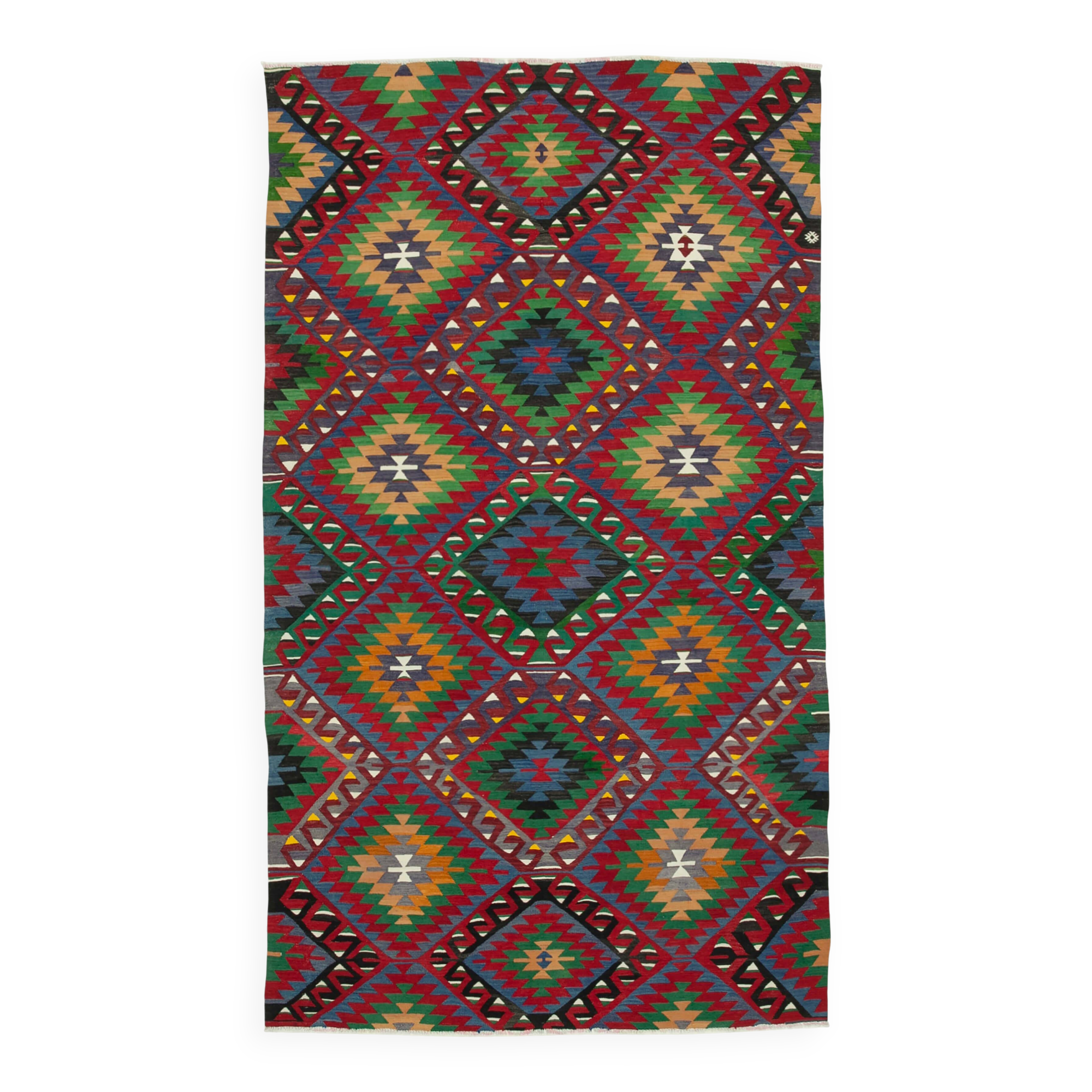 Turkish Handmade Vintage Anatolian Kilim 175 cm x 310 cm