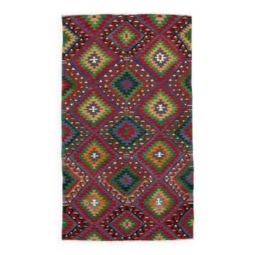 Turkish Handmade Vintage Anatolian Kilim 175 cm x 310 cm