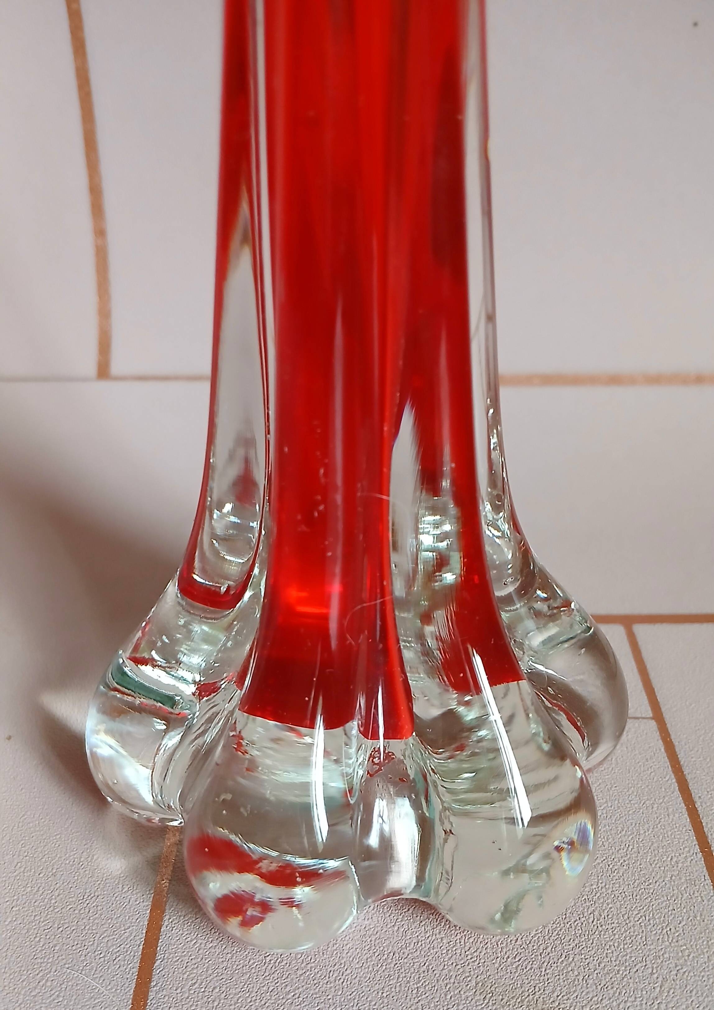Blown glass soliflore in Murano style