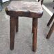 Pair of antique wooden chair stools vintage tree trunk décor